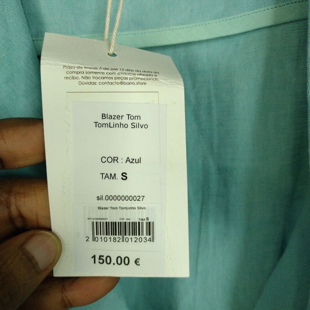 NEW Silvo Design Aqua Blue Linen 2 Button Front Blazer Jacket Women’s Sz S - Picture 6 of 7